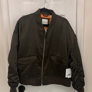 Beyond Yoga Olive Bomber Jacket
